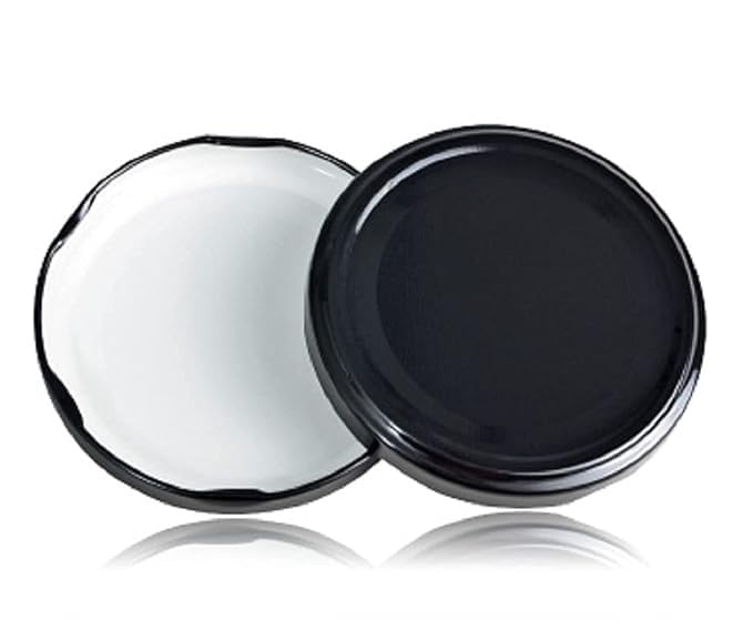 Glass Jar Lids Only 63mm (Black, Set of 12) For 63 mm Mouth Jars, Rust-Proof, Leak Proof Airtight Metal Cap