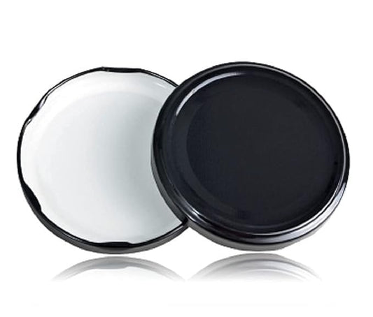 Glass Jar Lids Only 63mm (Black, Set of 12) For 63 mm Mouth Jars, Rust-Proof, Leak Proof Airtight Metal Cap