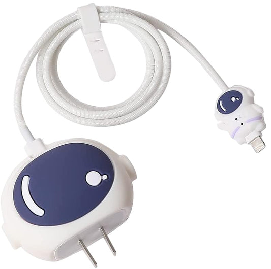 RF REDFOXX Silicone Protective Case for Apple 20W & 18W iPhone USB-C Power Adapter Charger and for USB Lightning Cable, 3D Case for iPhone Charger - 18W/20W (Astornut) Multicolor