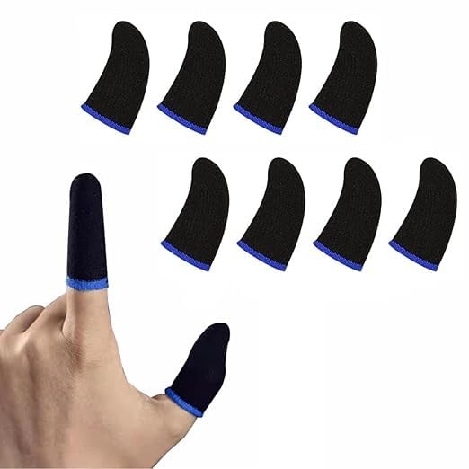 Pubg Anti-Slip Thumb Sleeve, Slip-Proof Sweat-Proof Professional Touch Screen Thumbs Finger Sleeve for Pubg Mobile Phone Game, Garena FreFire, COD Mobile, Asphalt etc Pair 1