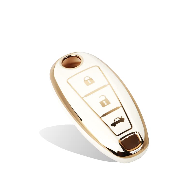 TPU Key Cover Compatible with Suzuki New Dzire New Ertiga. (White)