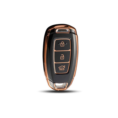 TPU Key Cover Compatible with Hyundai Verna Kona Electric 2ND. (Black)