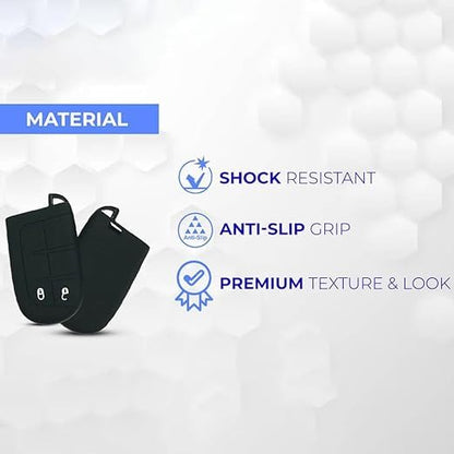 Key Hub Silicone Key Cover Compatible with Jeiep Compass | Traiilhawk Smart Key (Black) - Premium Protection for Your Key Fob