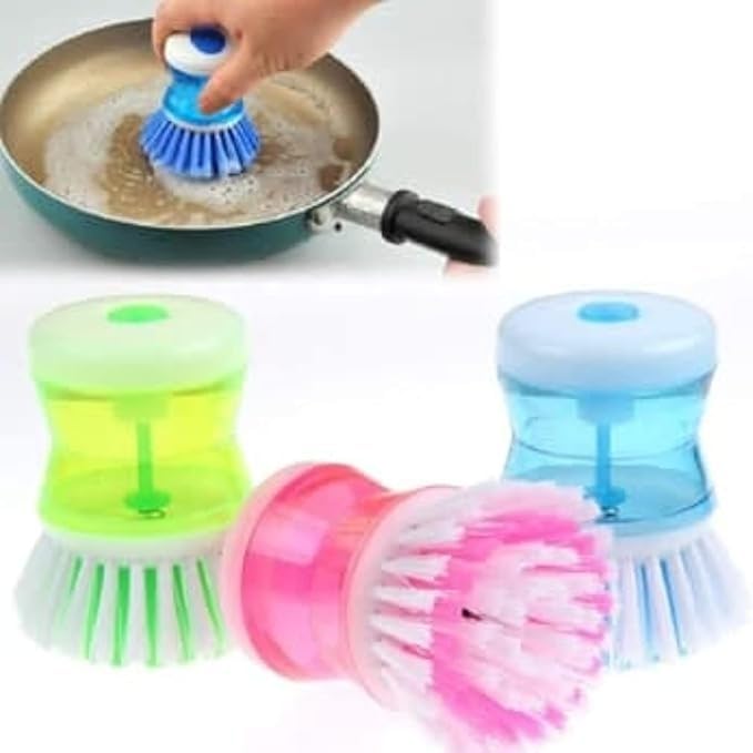 Kitchen Creative Fashion Cleaning Brush with Soap Dispenser for Kitchen, Sink, Dish Washer and Other Household Cleaner (1 - PC)