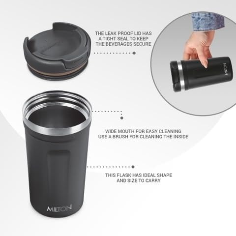 Spare Lid for Corral Mug 350ml/450ml | Compatible with Milton Thermosteel Travel Mug | Leak-Proof Screw Cap Replacement | BPA-Free Lid for Hot & Cold Mug (Bottle Not Included)