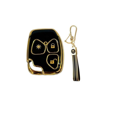 Premium TPU Key Cover for Mahindrra Xyllo & Quannto Remote Key 3 Button Soft, Flexible Comfort, Lightweight Design & Stylish Protection and Durability (Black with Keychain).