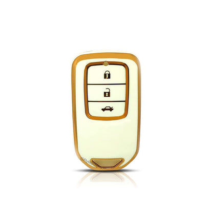 TPU Key Cover Compatible with Honda Accord Civic WR.V BR.V CR.V City Jazz 2ND. (White)