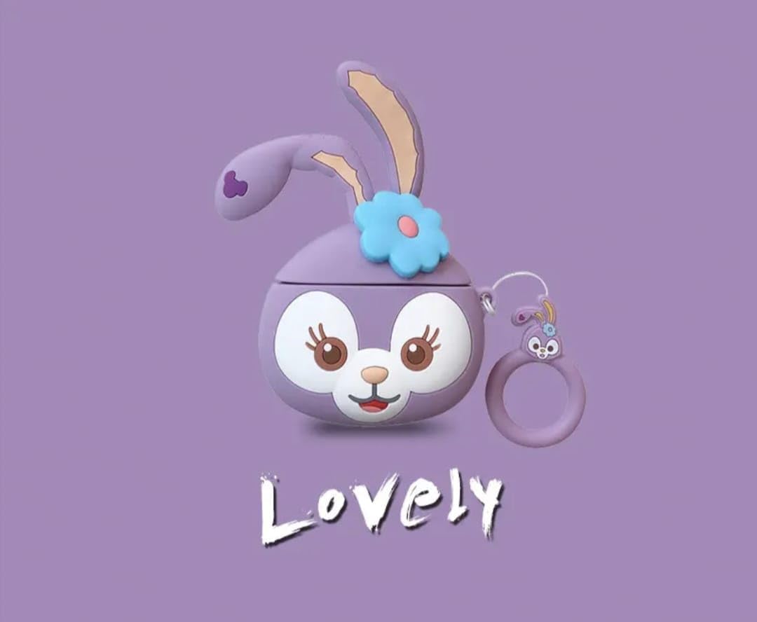 RedFoxx Soft Silicone New 3D Cartoon Design Cute Anime Shockproof CAT Cover Case with Free Keychain Compatible with Apple AIRPODS PRO (NOT for Any Other AIRPODS) (AIRPOD Cover PRO, (Cute Purple)