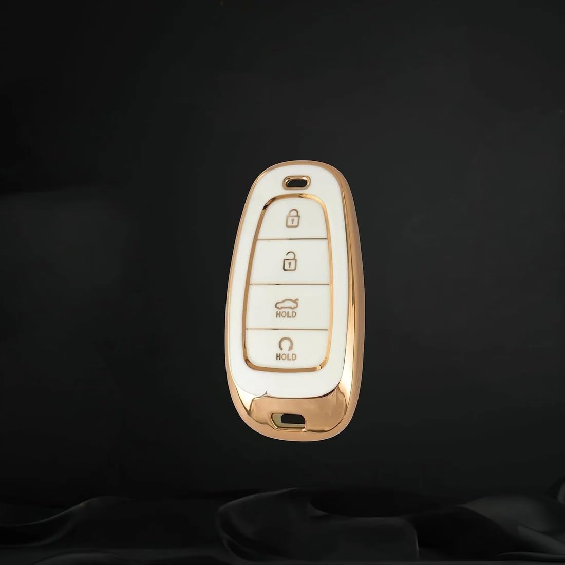 RF REDFOXX Hyundai Sonata Key Fob Cover and Leather Keychain - Full Key Case for Hyundai Santa Fe, Tucson, Ioniq 5, Palisade - 2019-2023 TPU Keyfob Cover Compatible with MLBHLIK6-1T -