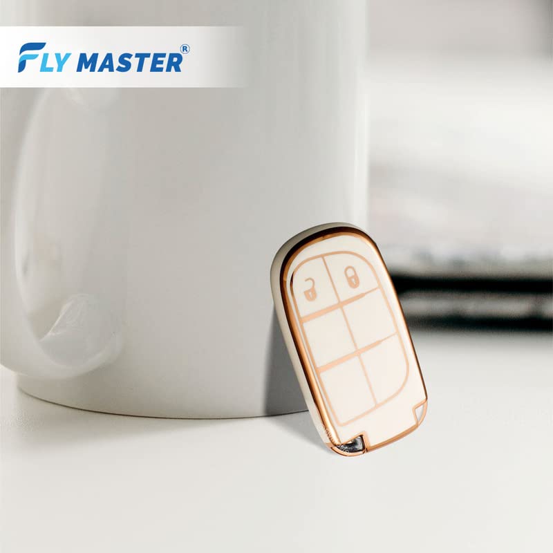 TPU Key Cover Compatible with Jeep Compass Compass Trailhawk. (White)