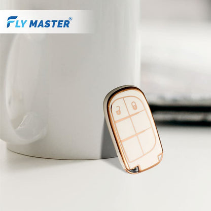 TPU Key Cover Compatible with Jeep Compass Compass Trailhawk. (White)