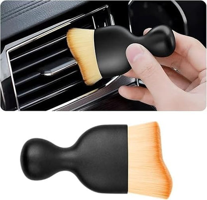 Car Interior Dust Cleaning Brush | Soft Bristle Auto Detailing Brush for Dashboard, AC Vents & Console | Scratch-Free Interior Cleaning Tool | Dense Bristles | Black (Pack of 1)