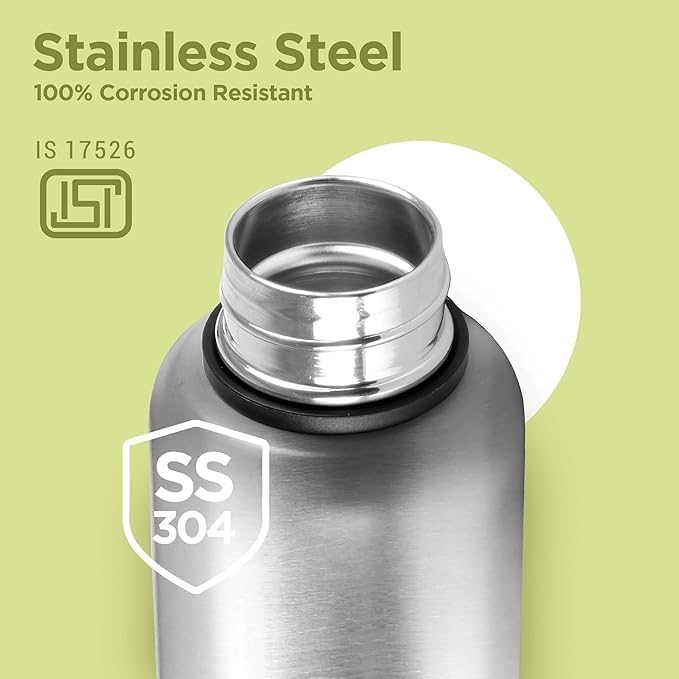 Milton Aura Thermosteel Spare Lid | Compatible with Milton Aura 1000ml Water Bottle | Leak-Proof Replacement Cap | Durable & Secure Fit | Beige – Lid Only