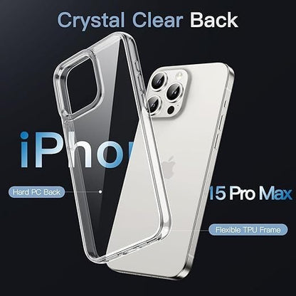 RF REDFOXX Compatible with i-Phone 11 Clear Case | Slim Shockproof Silicon & TPU Back Cover with Camera | Anti-Yellowing Scratch Resistant Transparent Phone Case for iPhone 11 (iPhone 15 Pro Max)
