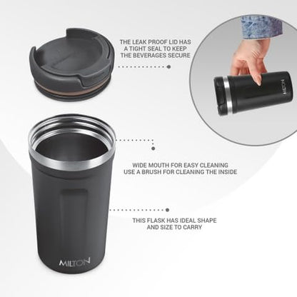 Milton Corral Replacement Lid, Navy Blue and Brown, BPA-Free Thermosteel Travel Mug Cap, Leak-Proof Design, Compatible with Milton Corral 350ml and 450ml Mugs, Model CorralCap-450