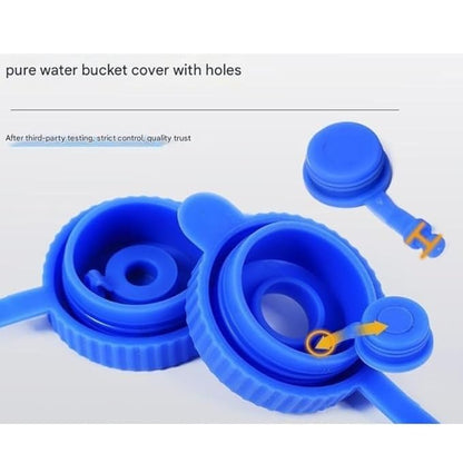 Silicone Water Jug Cap for 20L Bottle Pack of 4 | Reusable Leakproof Water Can Lid with Handle | Dustproof Cover for Bubble Top Water Dispenser Bottle (Blue)