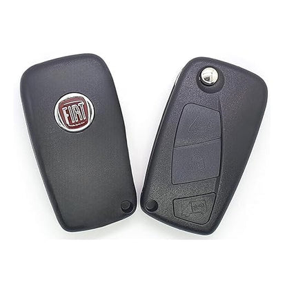 Fiat Car Key Fob Shell Case Replacement, Compatible with Punto and Linea, 3-Button Remote, Black
