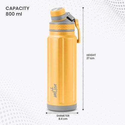 Spare Lid for Milton Mysporty Thermosteel Water Bottle | Compatible with 600ml, 800ml, 1000ml | Insulated Hot & Cold Bottle Cap Replacement (Yellow, Durable & Leakproof)