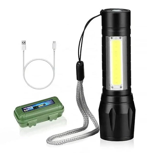RF REDFOXX Electric Pocket Torch | Rechargeable Plastic with Hanging Rope, Easy to Carry and Use | Flashlights (Pack of 1).