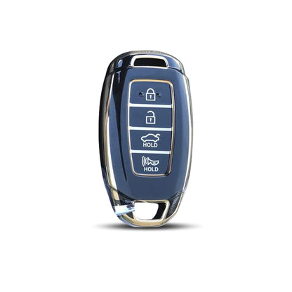 TPU Key Cover Compatible with Hyundai New Verna 2020 Tucson 2021. (Black)
