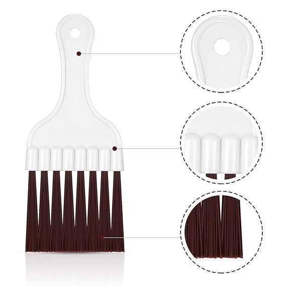 RF REDFOXX 4 Packs Air Conditioner Condenser Fin Cleaning Brush Refrigerator Coil Cleaning Whisk Brush Small Plastic Whisk Brush (Brown)