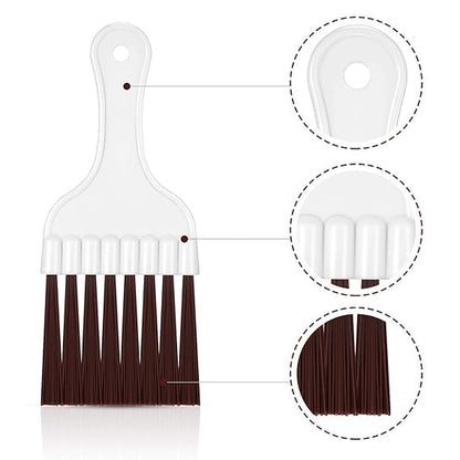RF REDFOXX 4 Packs Air Conditioner Condenser Fin Cleaning Brush Refrigerator Coil Cleaning Whisk Brush Small Plastic Whisk Brush (Brown)