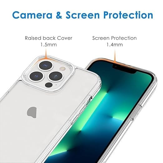 RF REDFOXX Compatible with i-Phone 11 Clear Case | Slim Shockproof Silicon & TPU Back Cover with Camera | Anti-Yellowing Scratch Resistant Transparent Phone Case for iPhone 11 (iPhone 13 Pro)