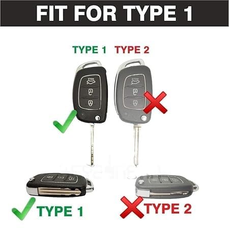 Remote Key Shell Compatible with Hyundai i20, Verna, Xcent & Grand i10 Replacement Car Key Fob Case Housing Durable ABS Plastic Black (Pack of 1)
