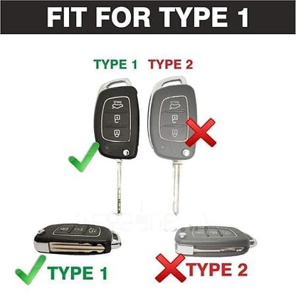 Remote Key Shell Compatible with Hyundai i20, Verna, Xcent & Grand i10 Replacement Car Key Fob Case Housing Durable ABS Plastic Black (Pack of 1)