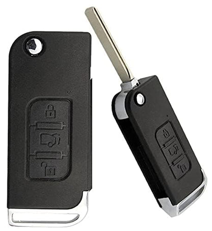 flip Key Shell fit for Mahindra XUV 500, 3 Buttons Key, Black