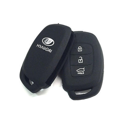 RF REDFOXX Car Silicone Rubber Key Cover for H-undai Cretaa / I20 Elite - Black - Premium Protection, Durability, and Style ( Pack of 1)