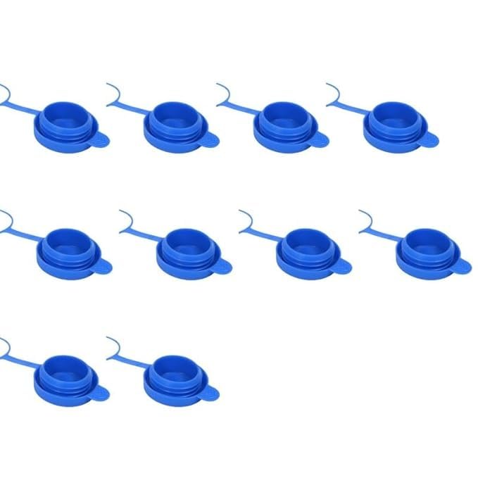 Silicone Water Jug Cap for 20L Bottle Pack of 4 | Reusable Leakproof Water Can Lid with Handle | Dustproof Cover for Bubble Top Water Dispenser Bottle (Blue)