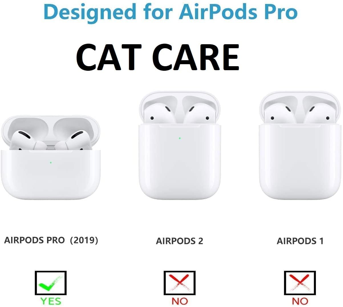 RedFoxx Soft Silicone New 3D Cartoon Design Cute Anime Shockproof CAT Cover Case with Free Keychain Compatible with Apple AIRPODS PRO (NOT for Any Other AIRPODS) (AIRPOD Cover PRO, (Cute Purple)