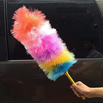 26-Inch Microfiber Static Feather Duster Brush – Washable, Lightweight, Flexible PP Handle – Multipurpose Dusting Tool for Home, Office, Car Cleaning (Color May Vary)