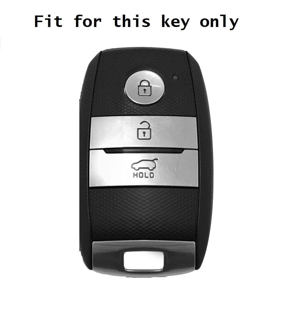 RF REDFOXX Soft TPU Premium Car Key Cover Compatible for Kia Seltos, Sonet, Carens 2020, 2021, 2022, 2023 3 Button Smart Key (Black with Golden)