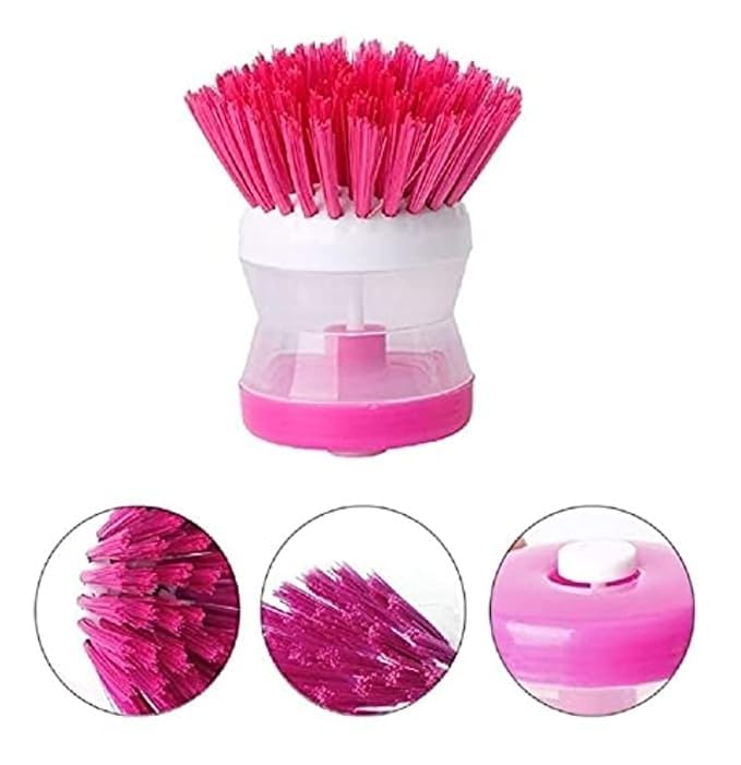 Kitchen Creative Fashion Cleaning Brush with Soap Dispenser for Kitchen, Sink, Dish Washer and Other Household Cleaner (1 - PC)
