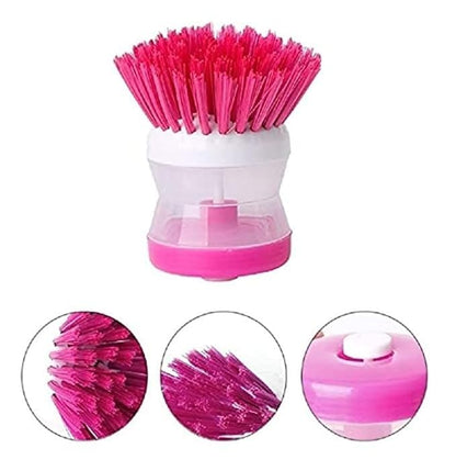 Kitchen Creative Fashion Cleaning Brush with Soap Dispenser for Kitchen, Sink, Dish Washer and Other Household Cleaner (1 - PC)