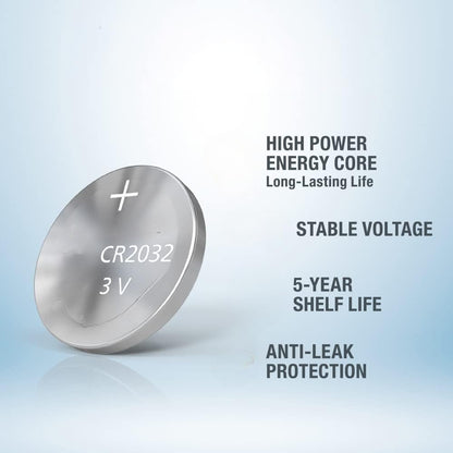 CR2032 3V Lithium Button Cell Coin Battery Long Lasting Power for Car Key Remote, Weighing Scale, Calculator, Watches, Toys & Electronic Devices (Pack of 5)
