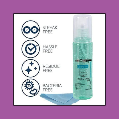 Clean & Shine Gel Multi-Purpose LCD Cleaning Kit –2 x 100ML Liquid Solution with Microfiber Cloth for Mobile, Laptop, Tablet, Computer, and Camera Screens.