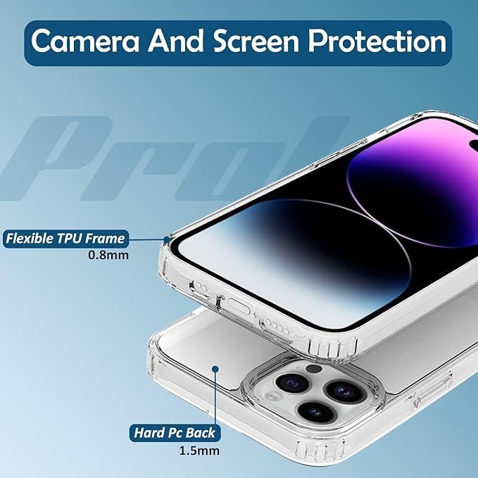 RF REDFOXX Compatible with i-Phone 11 Clear Case | Slim Shockproof Silicon & TPU Back Cover with Camera | Anti-Yellowing Scratch Resistant Transparent Phone Case for iPhone 11 (iPhone 14 Pro Max)