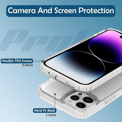RF REDFOXX Compatible with i-Phone 11 Clear Case | Slim Shockproof Silicon & TPU Back Cover with Camera | Anti-Yellowing Scratch Resistant Transparent Phone Case for iPhone 11 (iPhone 14 Pro Max)
