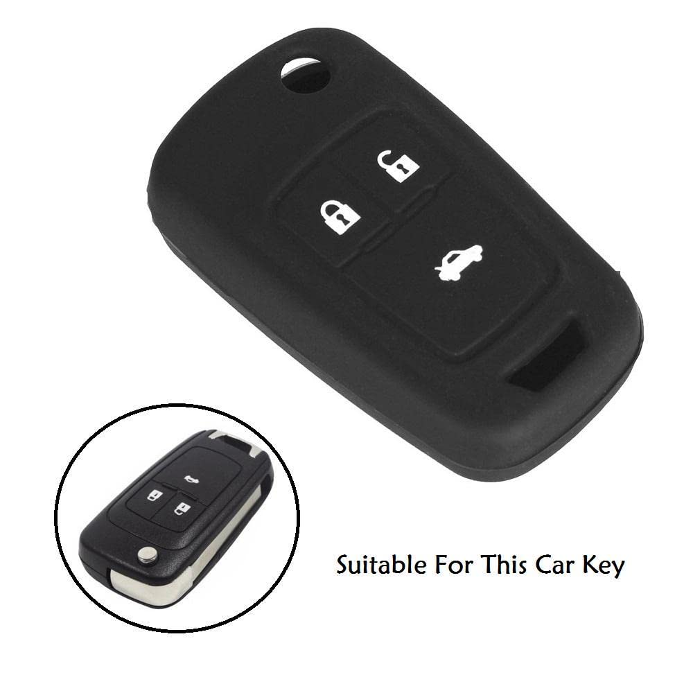 Silicon Key Cover for Chevrolet Cruze (Black)