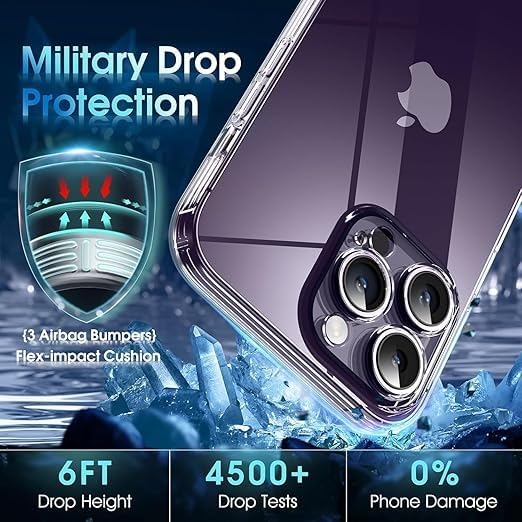 RF REDFOXX Compatible with i-Phone 11 Clear Case | Slim Shockproof Silicon & TPU Back Cover with Camera | Anti-Yellowing Scratch Resistant Transparent Phone Case for iPhone 11 (iPhone 14 Pro)
