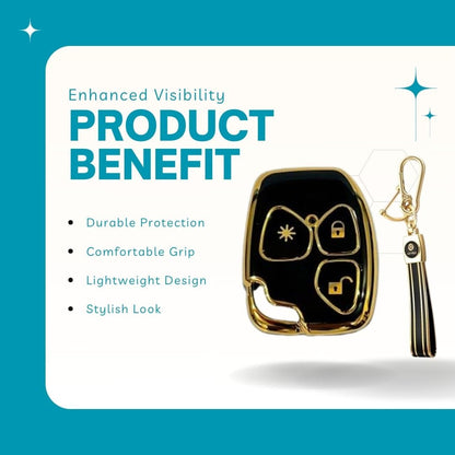 Premium TPU Key Cover for Mahindrra Xyllo & Quannto Remote Key 3 Button Soft, Flexible Comfort, Lightweight Design & Stylish Protection and Durability (Black).