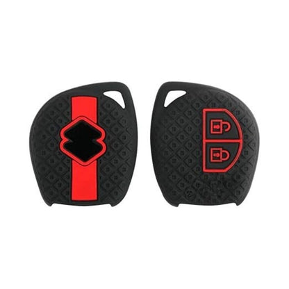 Silicone Car Key Cover Compatible with Baeno, XL6, Swifit, WagionR, Ertigia, Fronix, Jiimny, Dzire, Ignis, Ciazi, Scrosis, Griand Vitara, Brezzia (Black with Black Keychain).