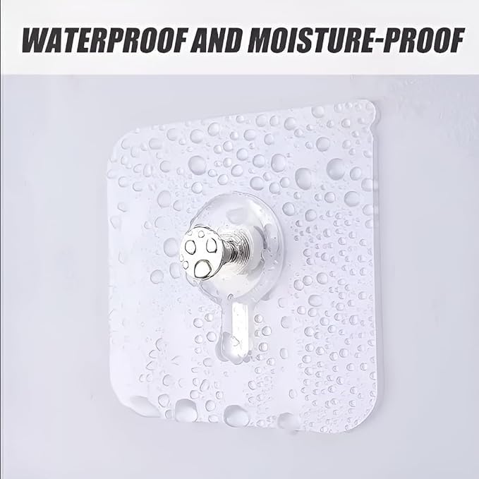 RF REDFOXX Adhesive Wall Hooks, Heavy-Duty, White, Set of 14, 10 x 10 cm, for Photo Frames, Keys and Shelves (5)