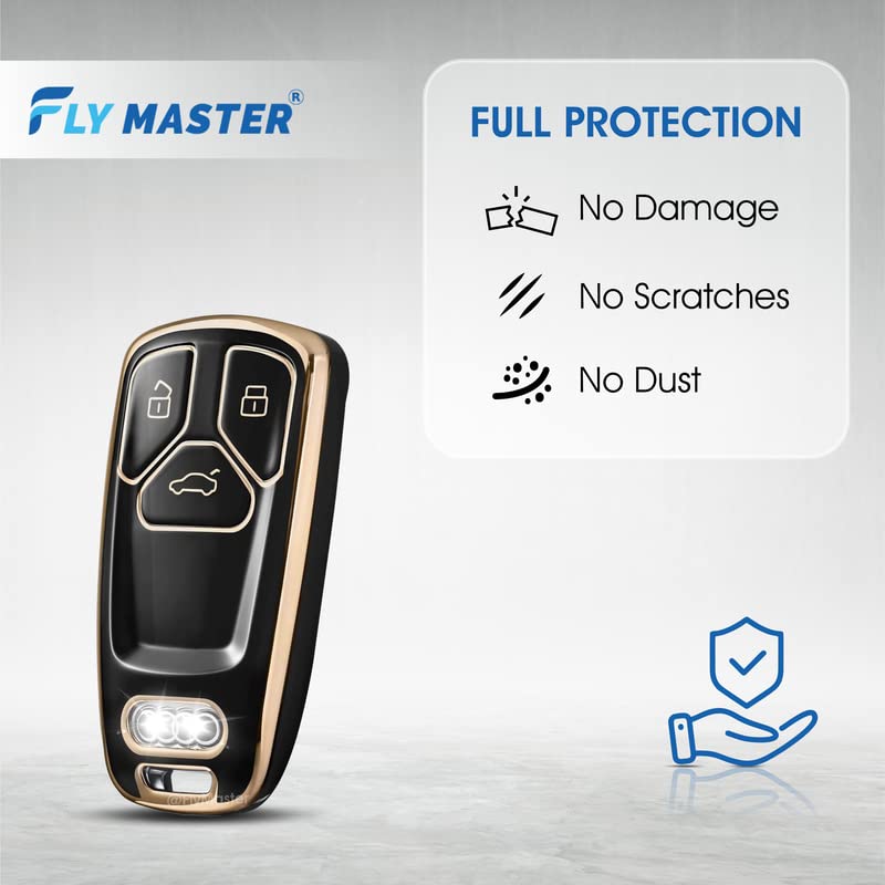 TPU Key Cover Compatible with Audi A 8 Q7 RS TT 2ND. (Black)