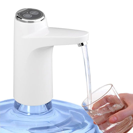 USB Electric Water Dispenser Pump for 20L Bottle | Type-C Rechargeable Automatic Water Can Pump | Big Battery Portable One-Touch Dispenser for Home & Office | 1 Year Warranty (White)