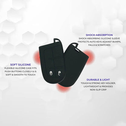 RF REDFOXX Key Hub Silicone Key Cover Compatible with Jeiep Compass | Traiilhawk Smart Key (Black) - Premium Protection for Your Key Fob