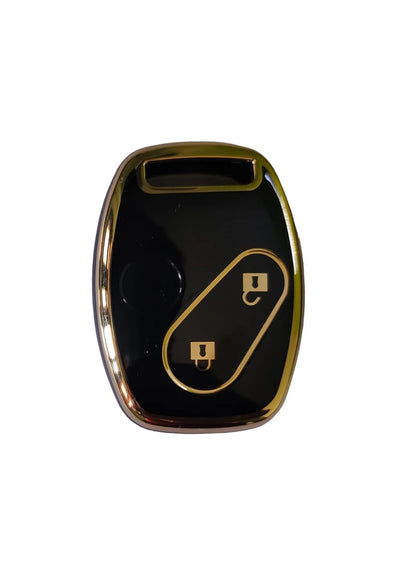 2 Button Key Shell & TPU Key Cover Compatible for Honda Civic, City, Amaze, Brio, Jazz, Wrv, CRV etc